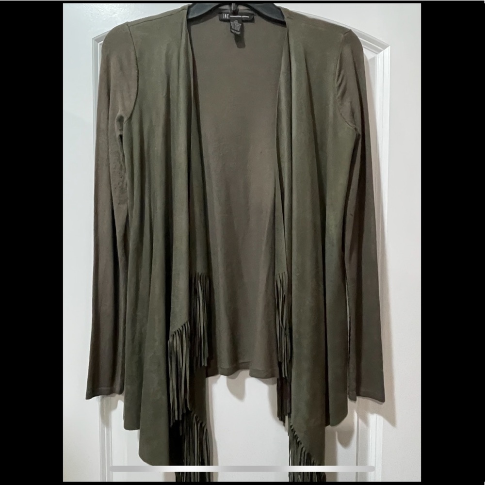Green fringe cardigan